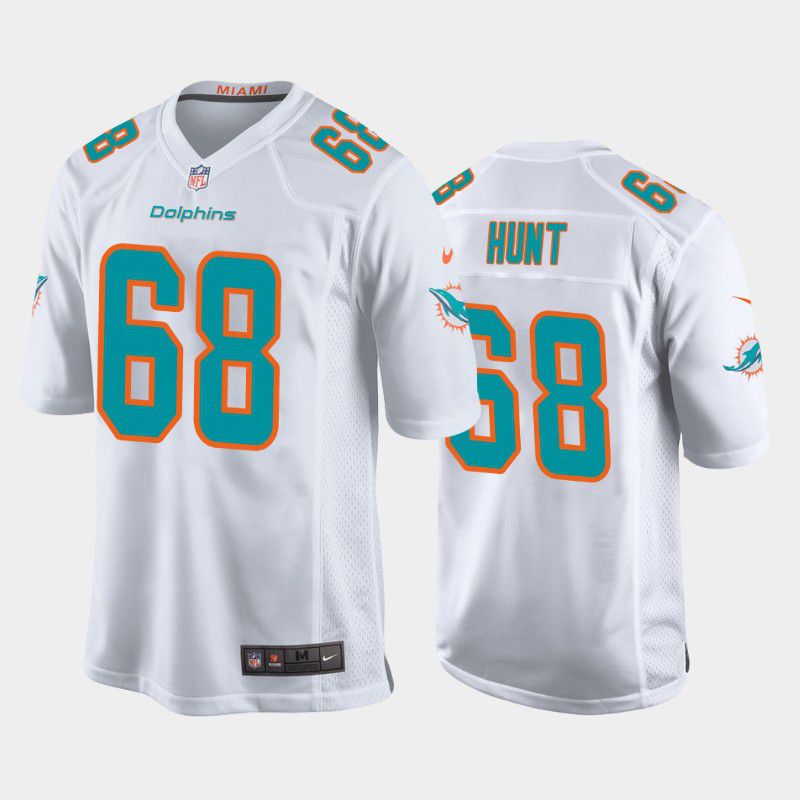 Men Miami Dolphins #68 Robert Hunt Nike White Game NFL Jersey